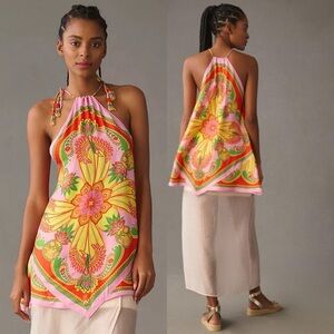 Farm Rio Anthropologie Halter Mini Dress